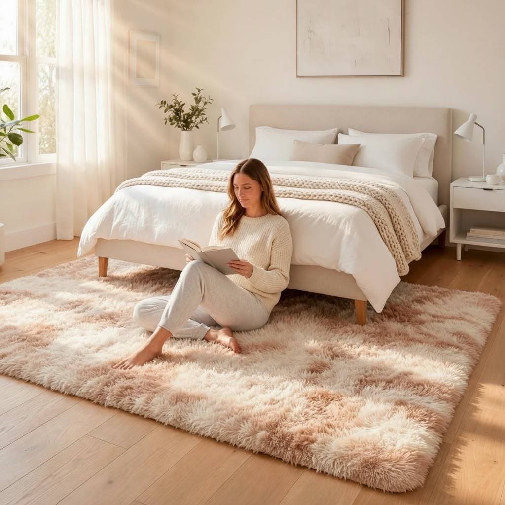 Tapete Felpudo Peludo 2,00x2,40m Grande Sala Quarto Antiderrapante Macio Premium Extra Soft Shaggy