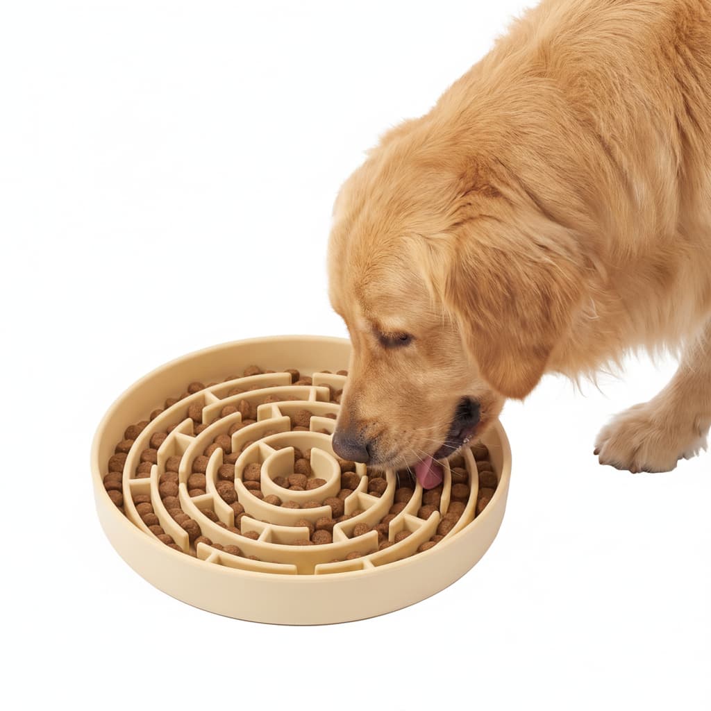 Comedouro Lento Pet Educativo Labirinto Silicone Anti Engasgo Cachorro Gato Tigela Racao Interativo Cães