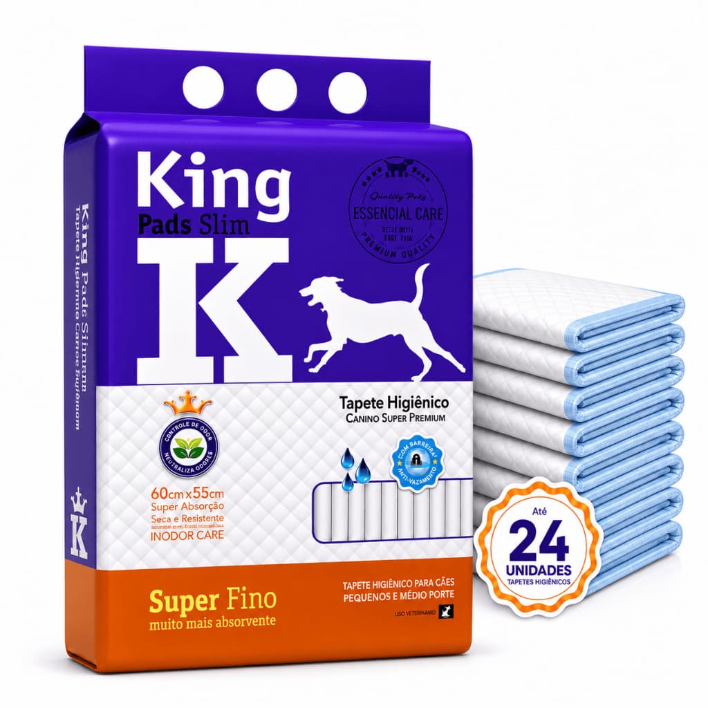 Tapete Higiênico Descartável Cachorro 60x55 cm Fralda Pet Xixi Cão Pequeno e Médio Super Absorvente