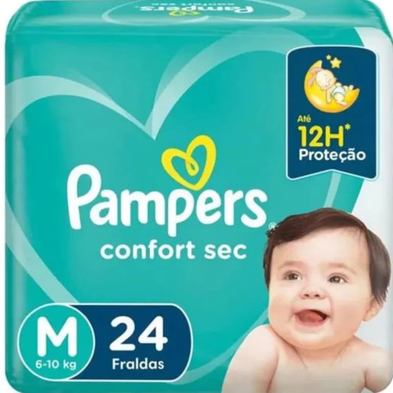 FRALDA DESCARTÁVEL PAMPERS CONFORT SEC M 24 UNIDADES