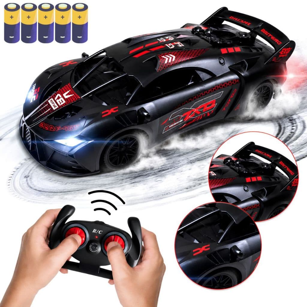 Brinquedo Carrinho Controle Remoto Farol Led A Pilha Brinde Infantil Carro Controle Presente Criança