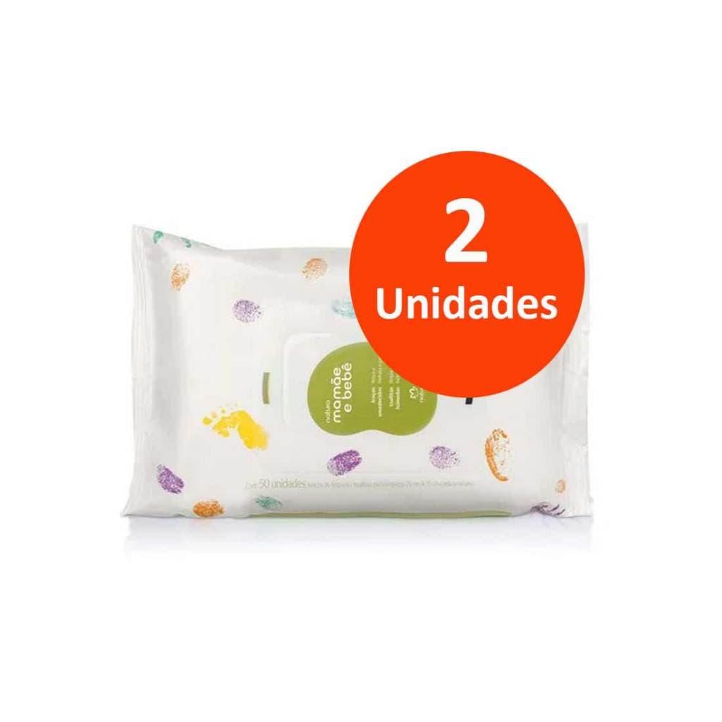 NAtura Lenços Umedecidos com Fragrância Mamãe e Bebê 50 folhas (2 Undiades)