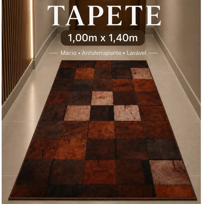 Tapete - Sala e Quarto (1,00 m x 1,40 m) Antiderrapante e Chique: Peludo, Belga, Aveludado, Fofinho