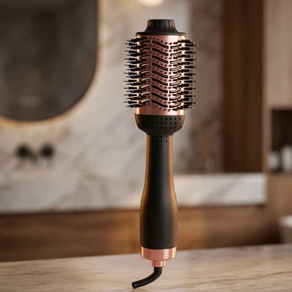 Escova Secadora Cabelo Profissional Bivolt Alta Potencia 1300W Modeladora Alisadora Reta Volume