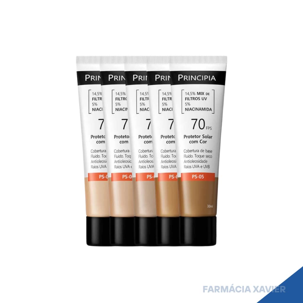 Protetor Solar Facial com Cor Principia FPS 70 30ml/Escolher