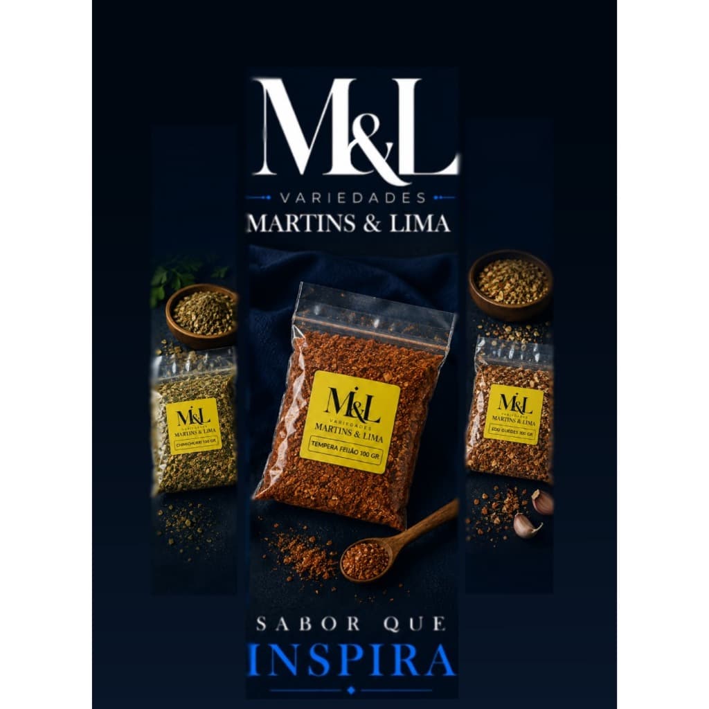 Kit com 10 Temperos Naturais e condimentos, 100g cada