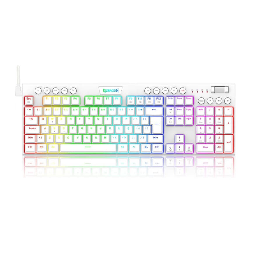 Teclado Mecanico Redragon K619w Gamer Horus Branco (Recondicionado)