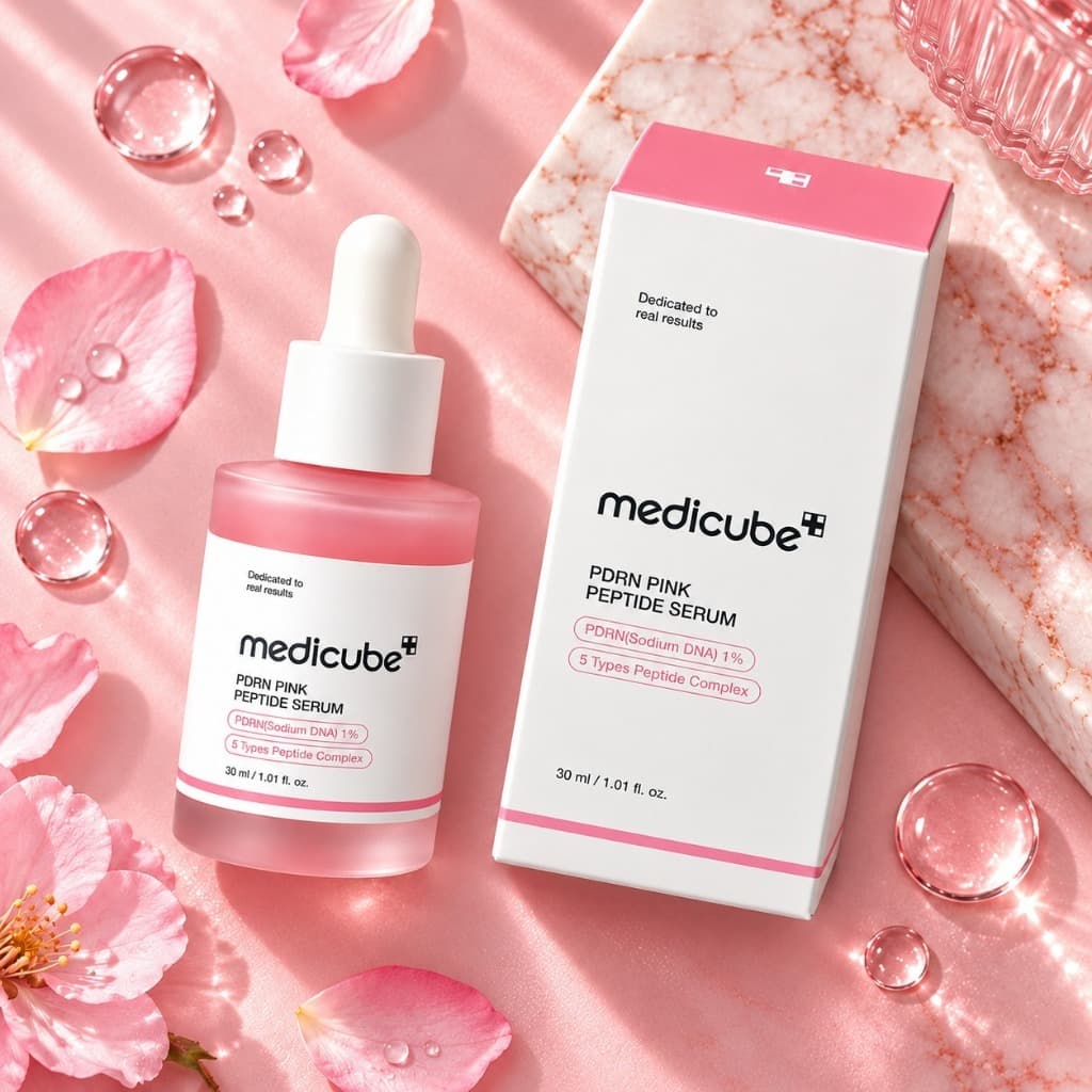 Medicube PDRN Pink Peptide Sérum 30ml Coreano Anti-Idade Hidratante Firmeza Elasticidade Glow Skincare