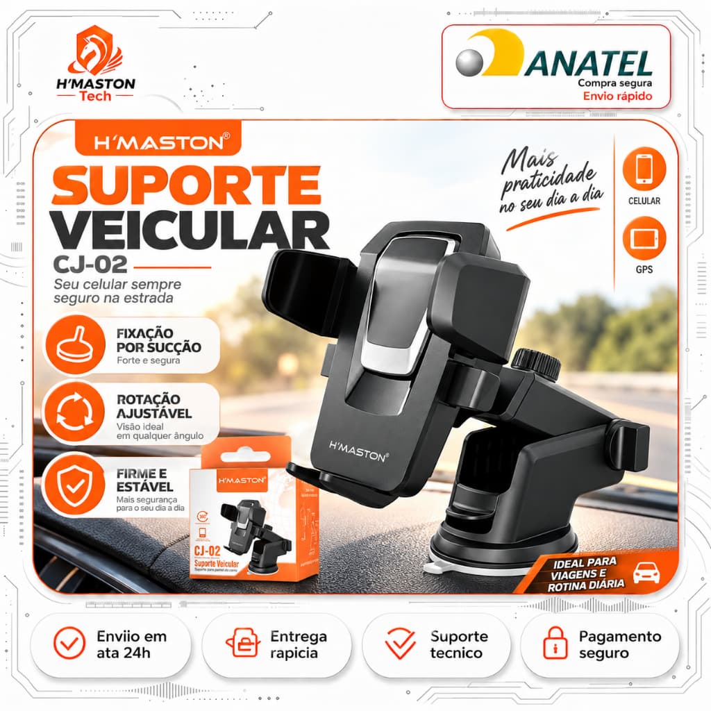 H'Maston CJ-02 Suporte Celular Carro Suporte Para Celular Carro Suporte De Celular Para Carro Porta Celular Carro