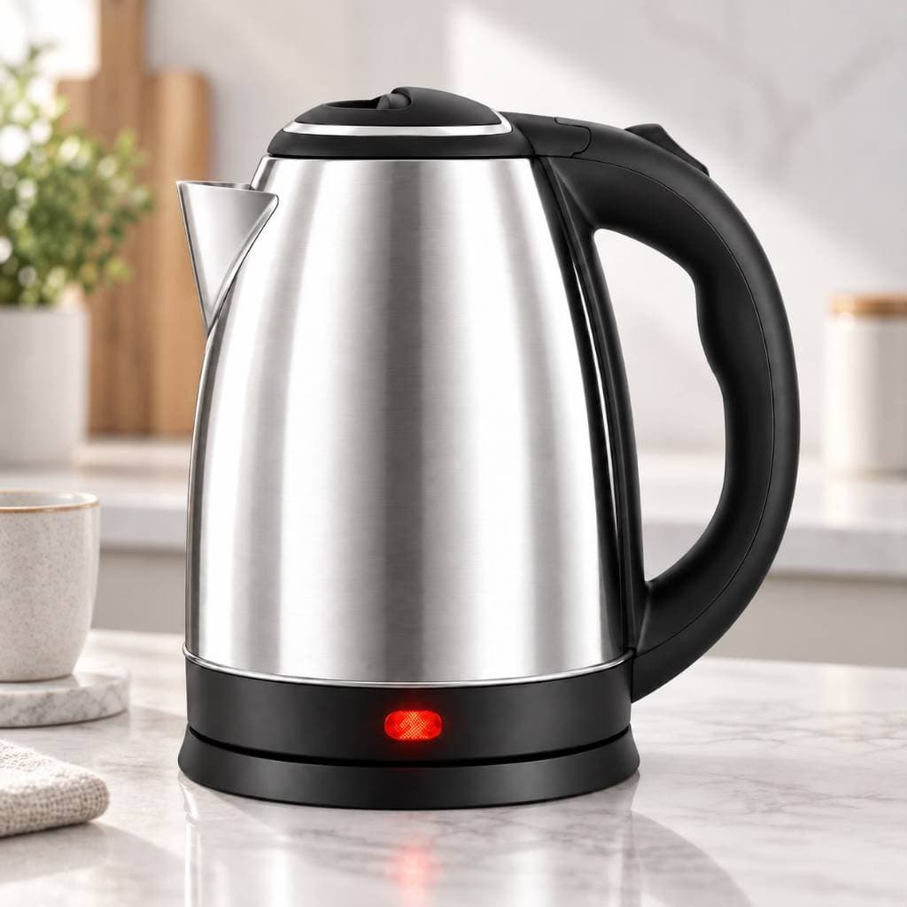 Chaleira Jarra Elétrica Térmica Bule Com Tampa Inox Prateada 1,8 Litros 1000W