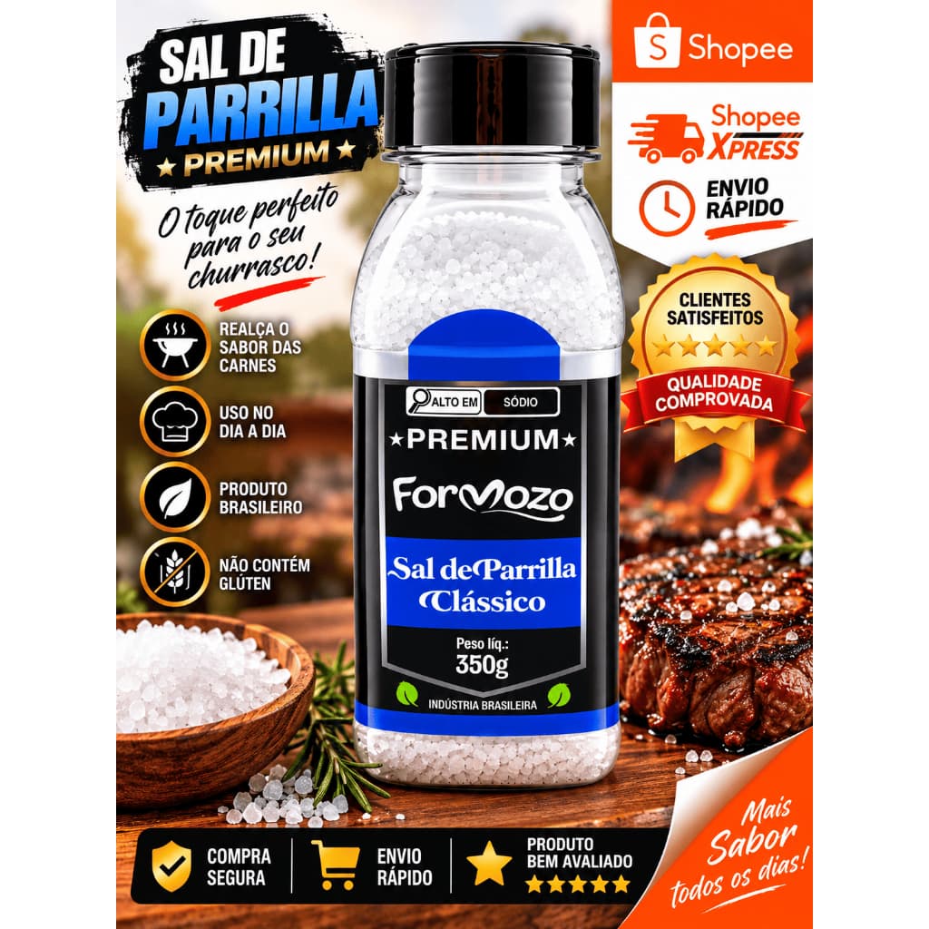 Sal de Parrilla Premium 350g – Para Churrasco e Carnes
