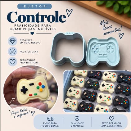 Modelador Ejetor Controle de Videogame 🎮 para Brigadeiros, Biscoitos e Doces