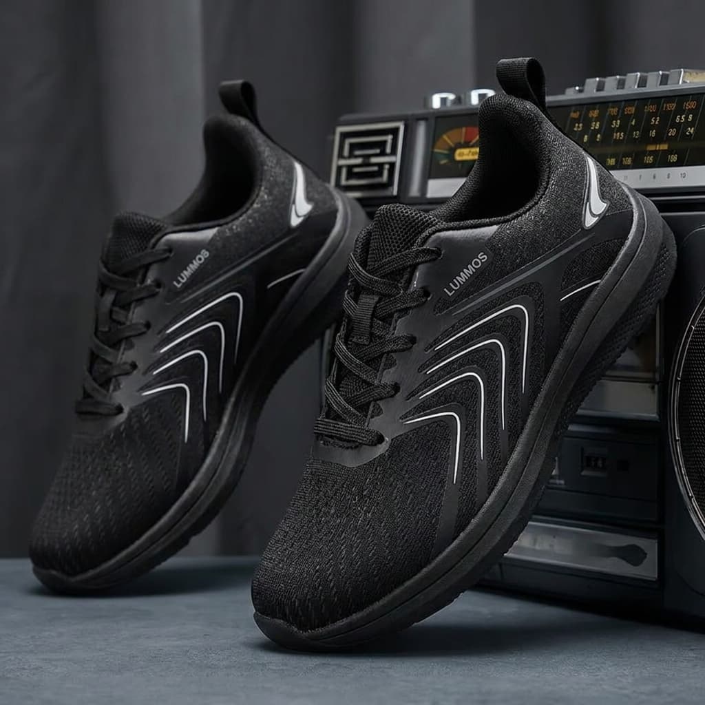 Tênis Masculino Esportivo Preto Confortável Leve para Academia Caminhada e Corrida