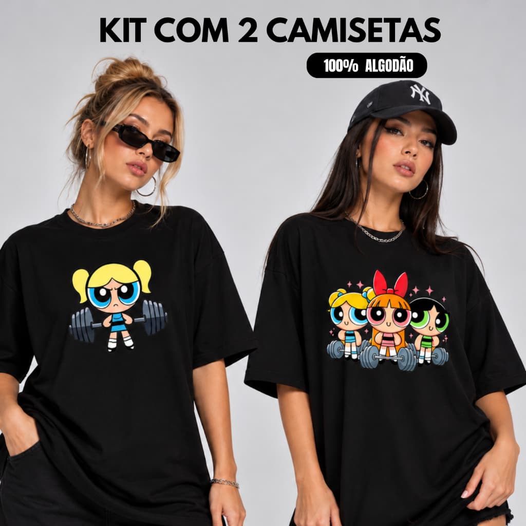 Kit 2 Camisetas Blusa Tshirt Academia Feminina Pretas Treino Crossfit Fitness Musculação Blusas