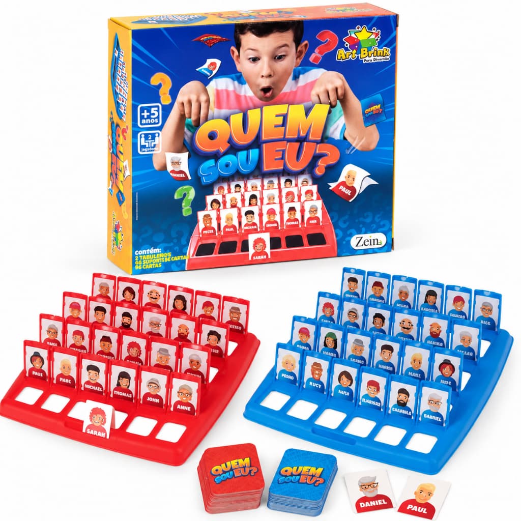 Jogo de Adivinhação Quem Sou Eu? Jogo Infantil Tabuleiro com 2 Jogadores Diversão em Família