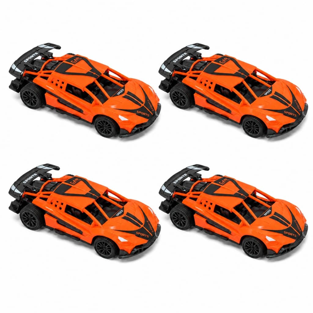 Kit com 4 Unidades Carrinho de Brinquedo Controle Remoto Carro Esportivo 4 Movimentos Presente Infantil Menino Menina
