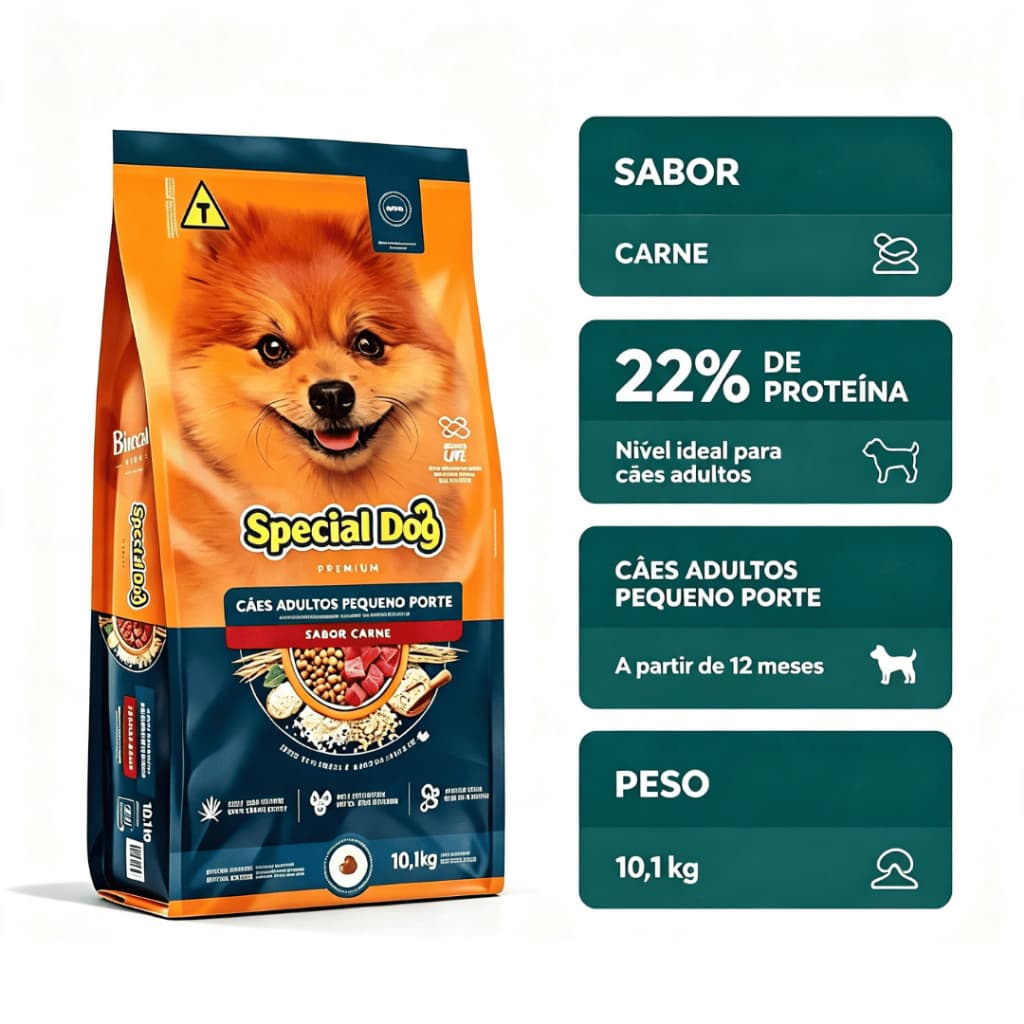 Special Dog Cães Adultos Raças Pequenas e porte pequeno Carne 10kg Premium Envio Imediato