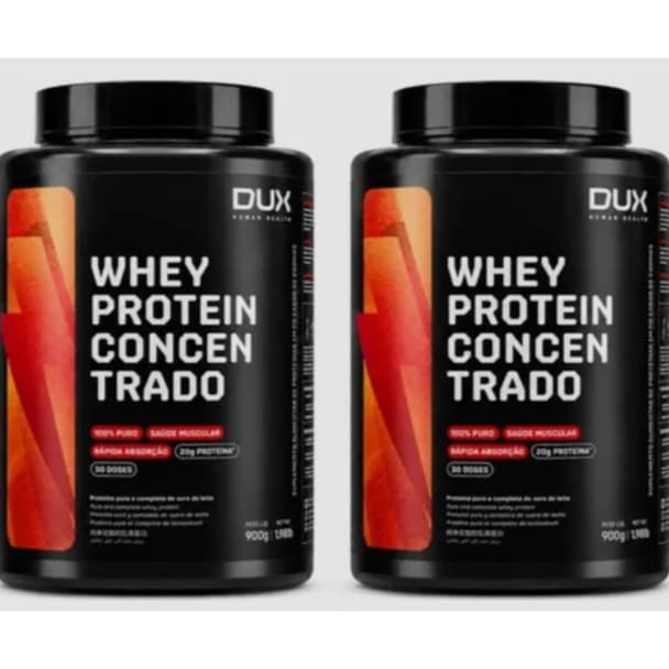 kit 2 whey protein concentrado dux 900g- BAUNILHA E CHOCOLATE