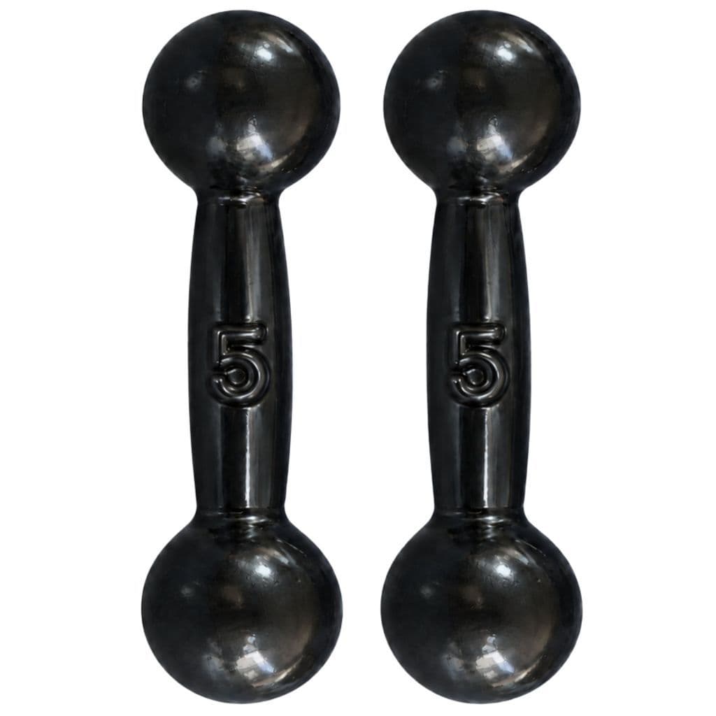 Par Halter Bola Emborrachado 5 kg CrossFit Peso Livre Musculação Academia Treino Funcional Fitness Fisioterapia Casa