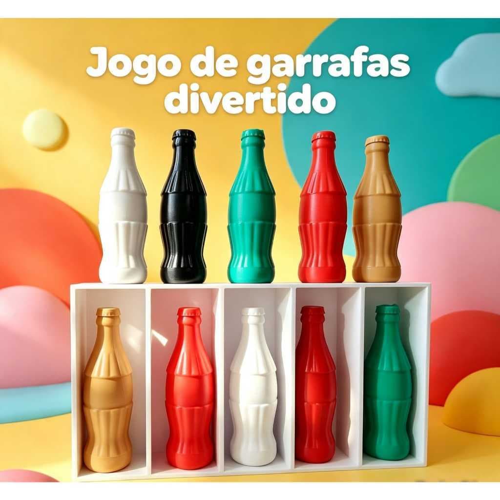 Brinquedo - Jogo de Garrafas Divertido - Brinquedo Educativo Raciocínio Lógico Colorido — Material Didático Infantil