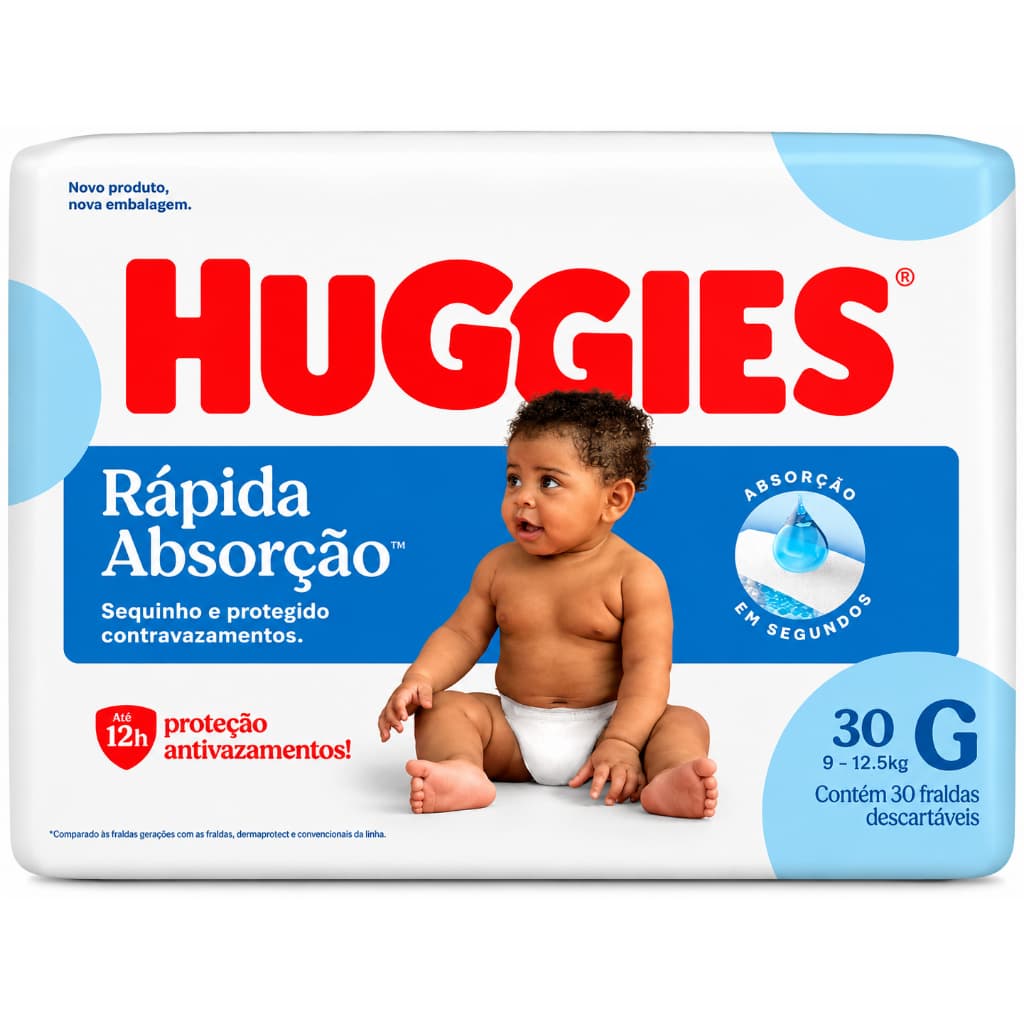 Fralda Tripla Proteção Mega G Huggies 30 un