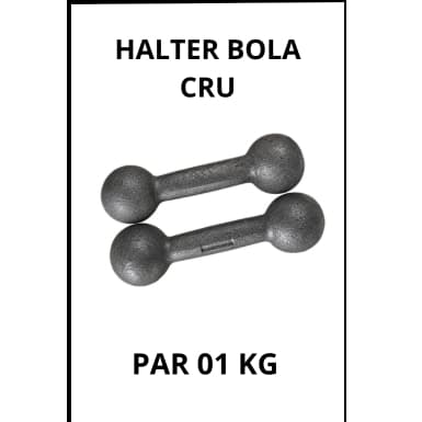 Par Peso Academia Halter 1 KG Sem Pintura e Revestimento Treino Musculação Fisioterapia Funcional