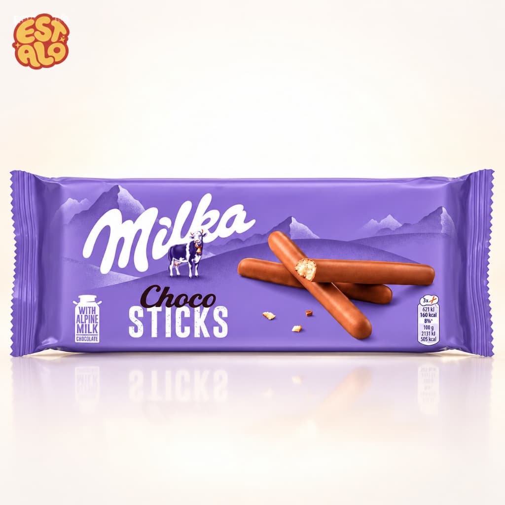 Biscoito Milka Lila Sticks 112g Palitos Cobertos com Chocolate ao Leite Importado
