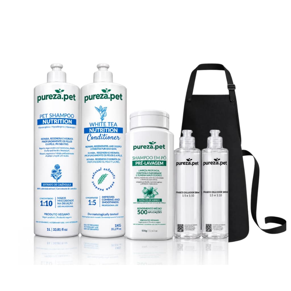 Kit Pet Completo Banho Kit Shampoo Condicionador para Cachorro Gato Pet Nutrição Hipoalergênico