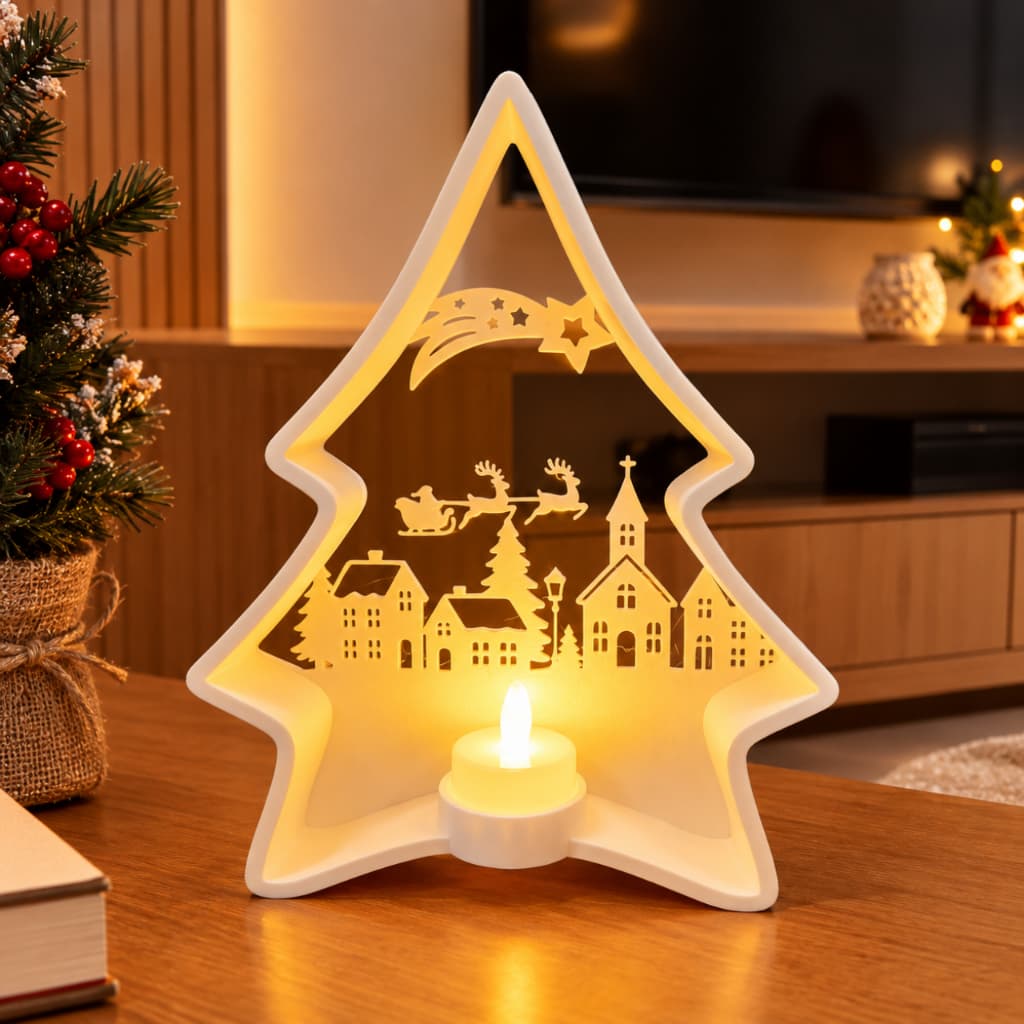 Decoração de natal Luminária Árvore Decorativa LED Luz Quente Enfeite de natal Decoração sala