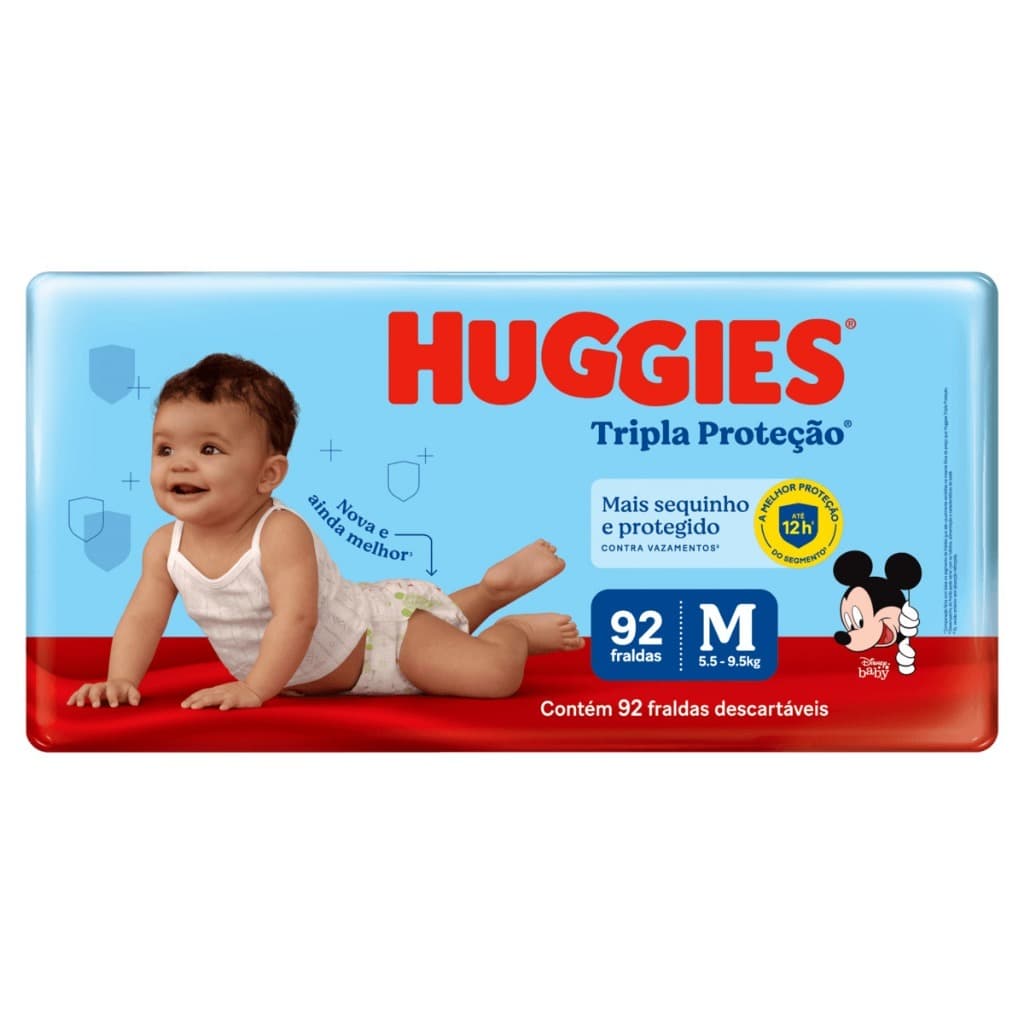 Fralda Infantil Huggies Tripla Proteção Tamanho M 36 Unidades 5.5kg a 9.5kg