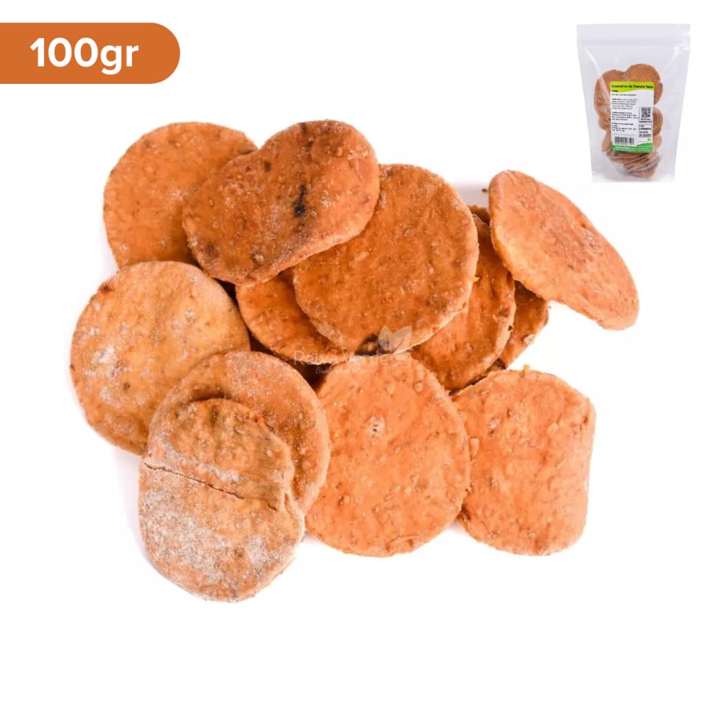 Crostatine de Tomate Seco 100g Snack Crocante Petisco Saudável Lanche Snack Natural Relva Verde