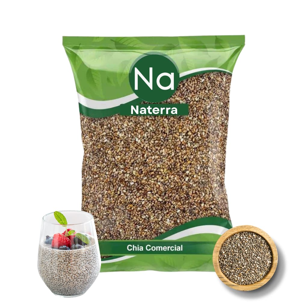 Chia em Grãos 100% Natural Fonte de Fibras Alta Qualidade Para Uso Alimentar Saudável e Equilibrado 1KGg Pura