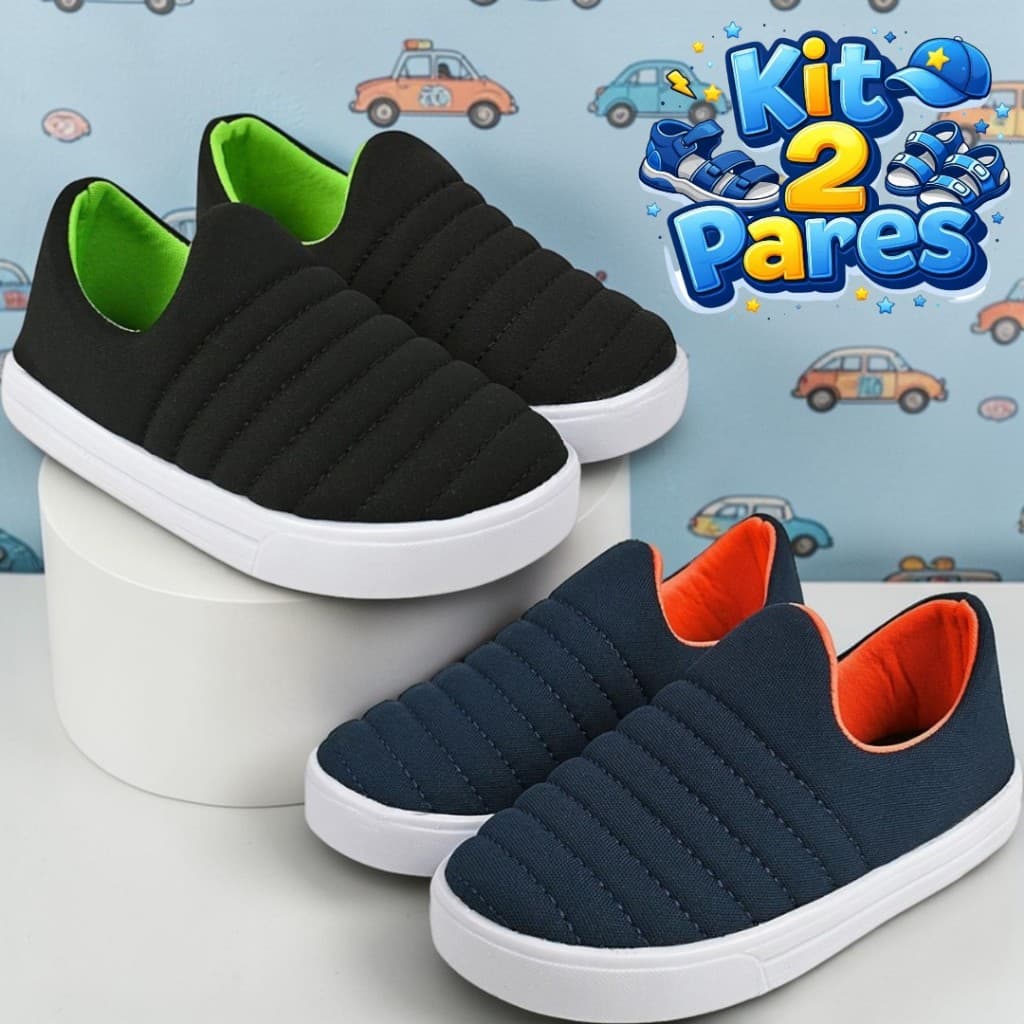 Tênis Infantil Calce Fácil Menino Leve Confortável