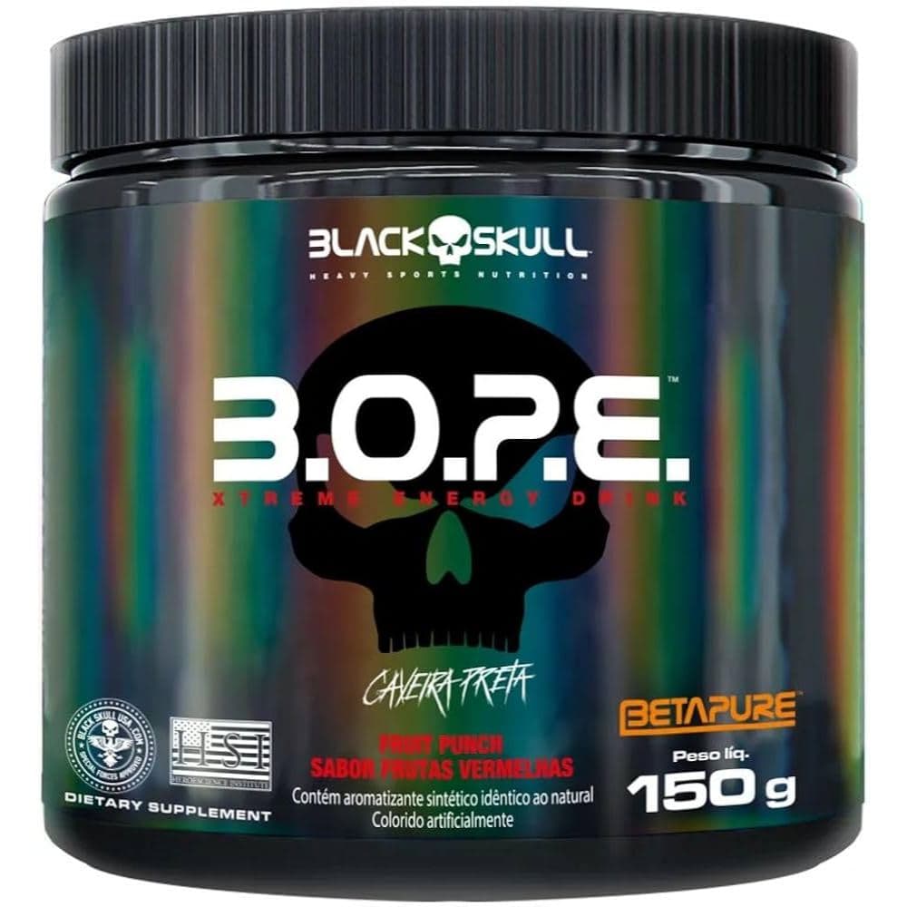 Pre treino bope fruit punch 150G (frutas vermelhas) Caveira preta