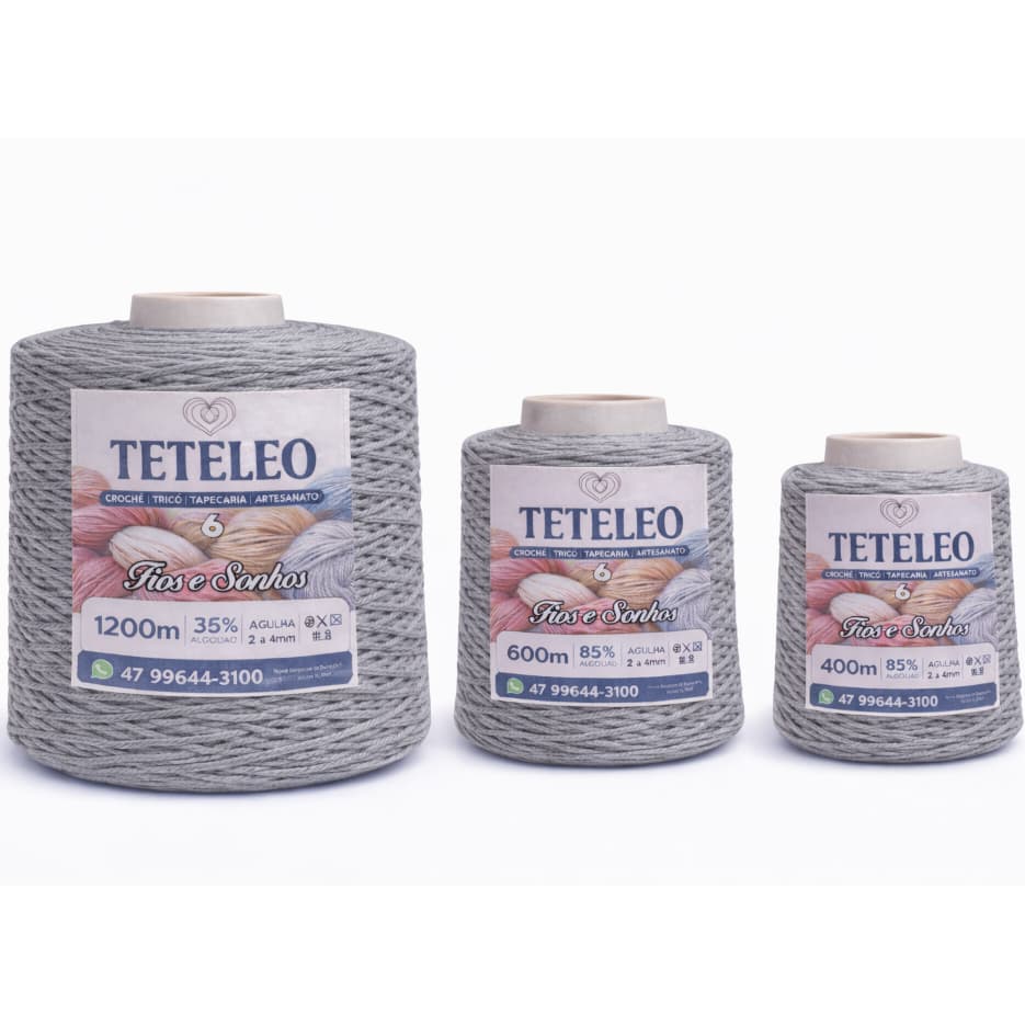 Barbante Antialérgico Sem Poeira Não Desbota TeTeLeo Fio Nº6 – Ideal para Crochê, Tricô e Artesanato  Mescla