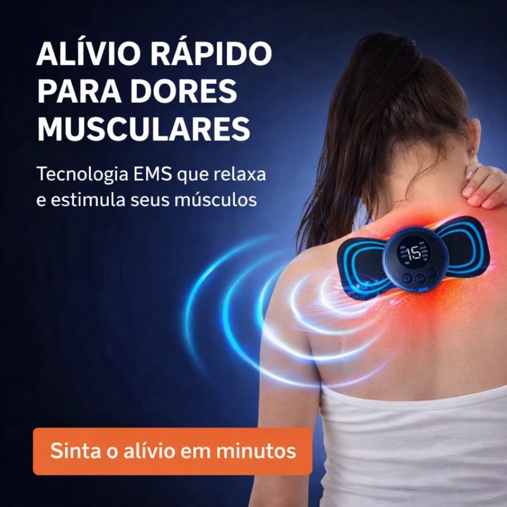 Massageador Elétrico para Pés EMS + Tapete Massageador Portátil 8 Modos 19 Intensidades Alívio Dor Muscular