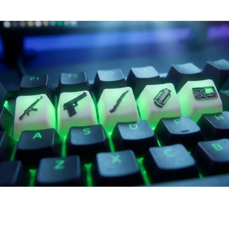 Kit 5 Keycaps CS Personalizadas Premium - Teclado Mecânico - Estilo Counter strike