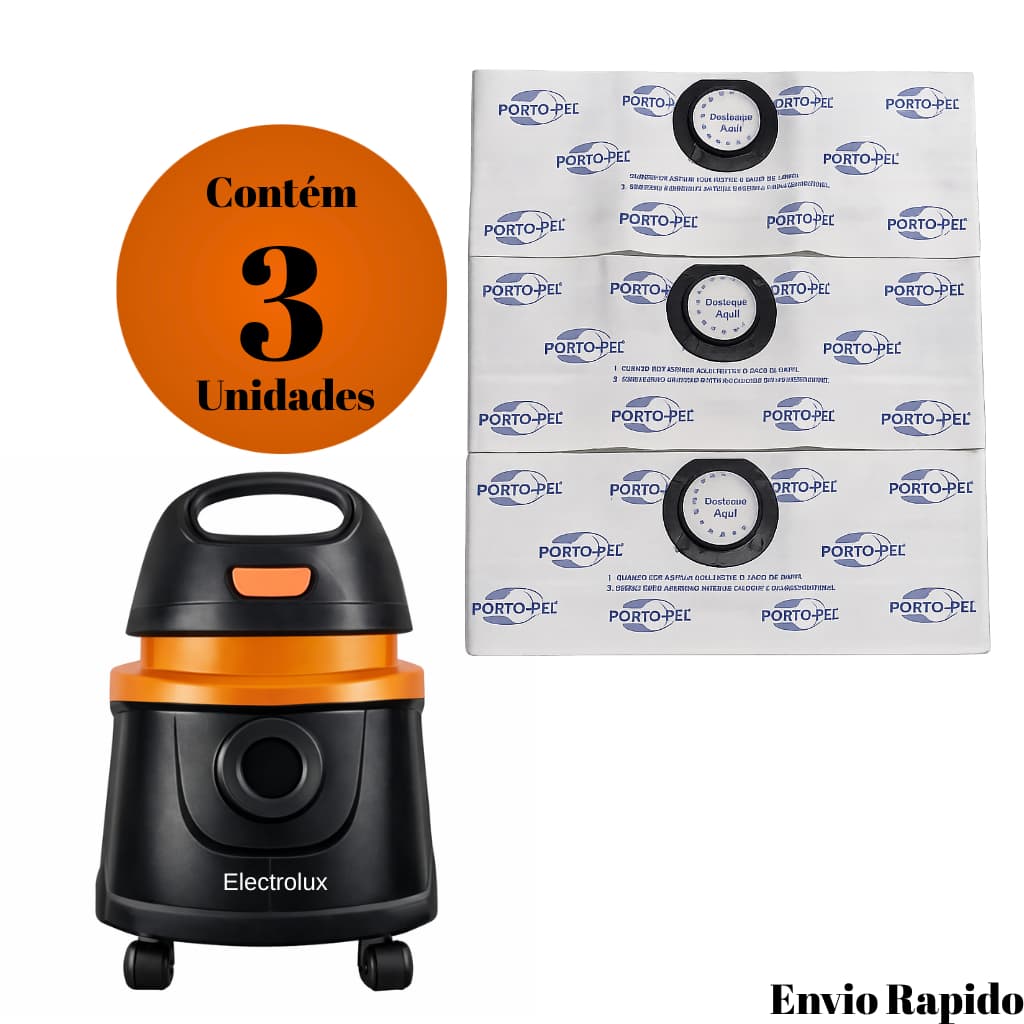 kit 3 Sacos Para Aspirador de Pó Electrolux-Hidrolux AWD01 a Pronta Entrega