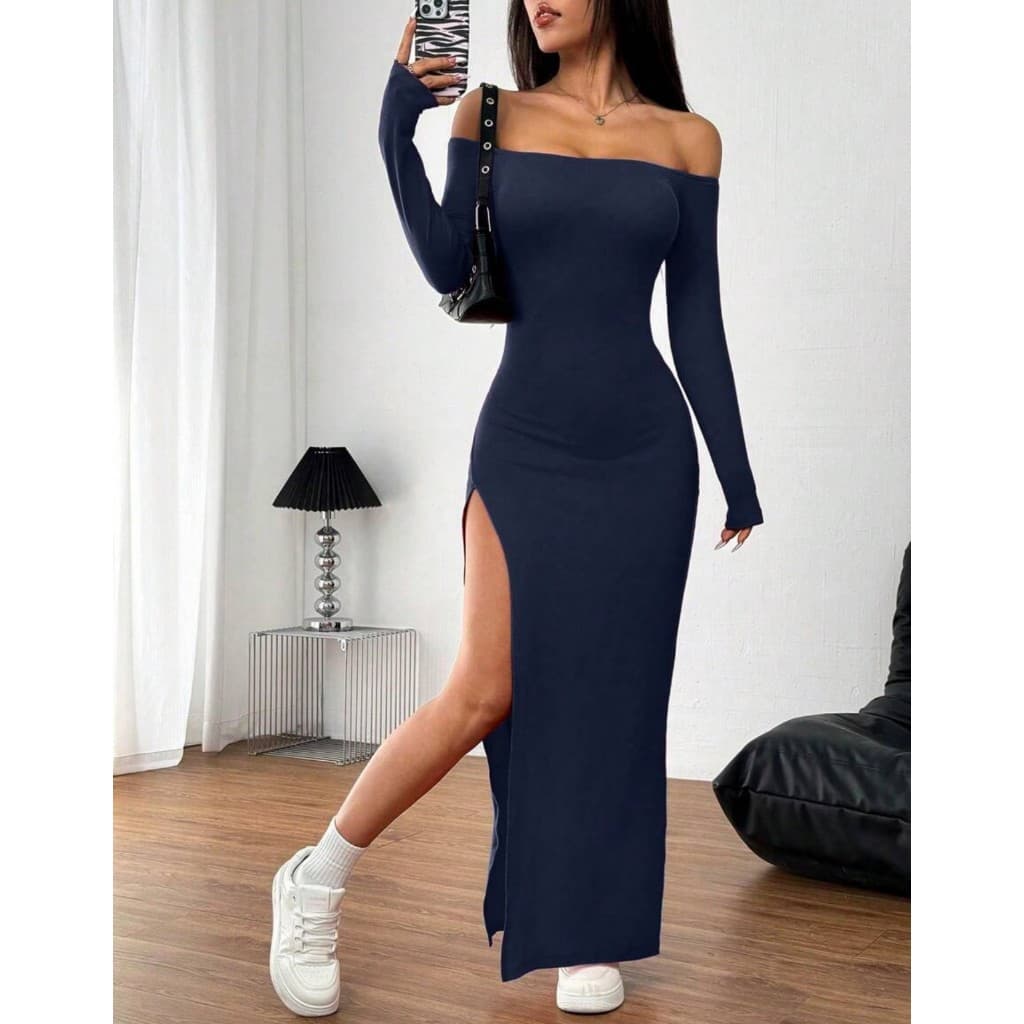 Vestido Longo Com fenda Lateral Tomara que Caia Ombro a Ombro Elegância Conforto