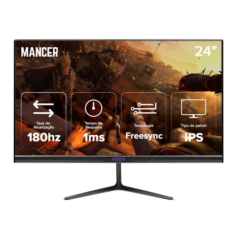Monitor Gamer Mancer Valak Z4H, 24 Pol, IPS, 2K, 1ms, 180Hz, HDMI/DP, MCR-VKZ4H-BL02