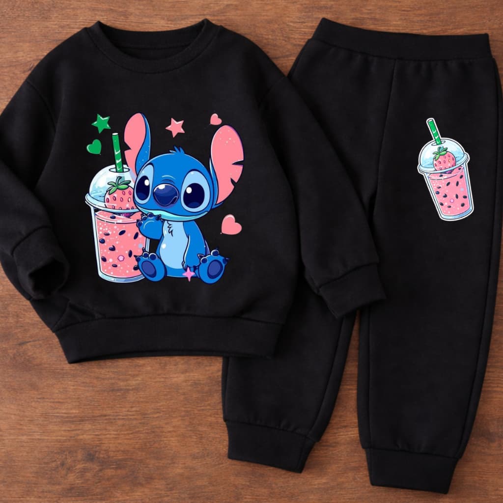 Conjunto Infantil Menina Estampado Moletom Flanelado em Algodão