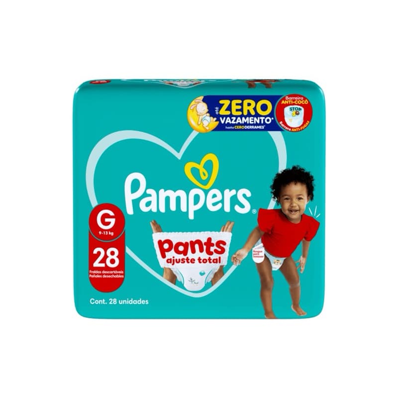 Fralda Pampers Pants Ajuste Total G 28 unidades