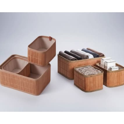 Kit 3 Cestos Organizadores em Bambu Multiuso Caixa Organizadora Banheiro Closet Quarto Lavanderia Decoração