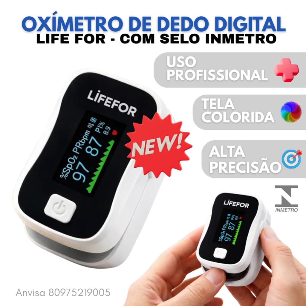 Aparelho Oxímetro de Dedo Digital Portátil Com OLed Uso Profissional Anvisa * ENVIO NO MESMO DIA UTIL  *