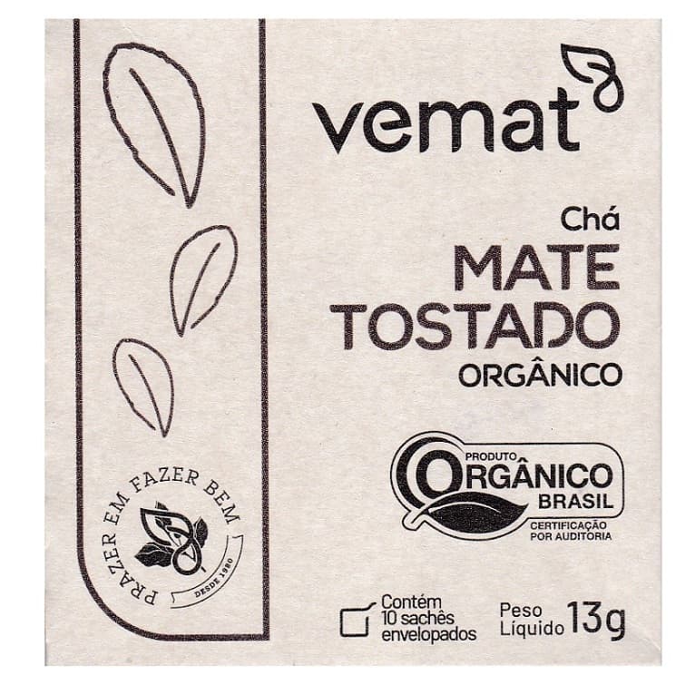 Chá Mate Natural Tostado Orgânico 10 Sachês