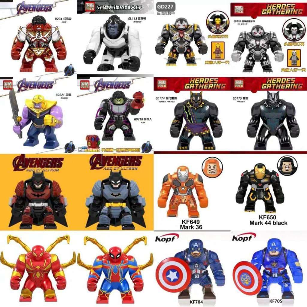 [pronta entrega no Brasil] Boneco Bloco de Montar Super Herois Viloes Marvel Disney DC Estilo Lego tamanho 8CM