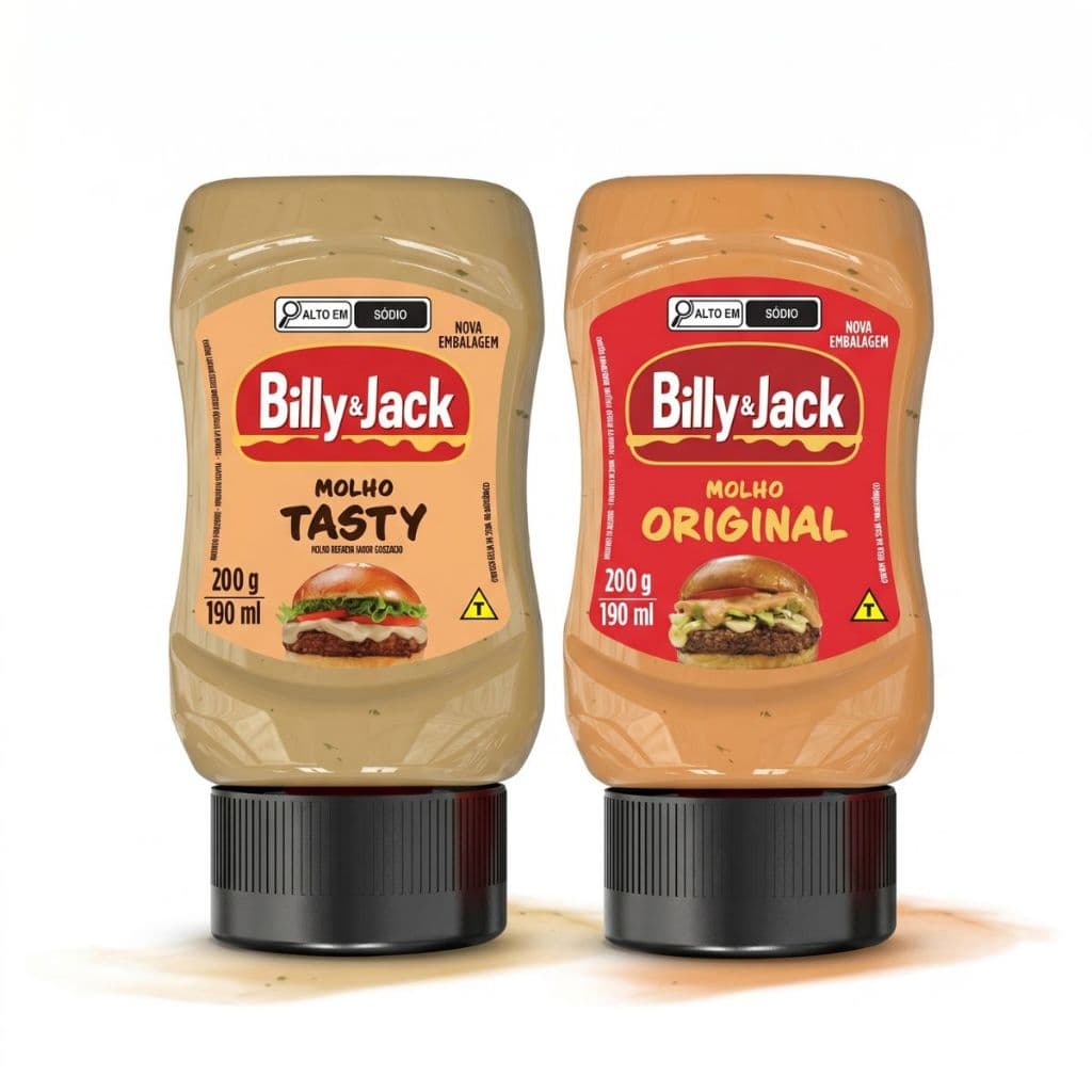 Kit Billy e Jack Molho Tasty + Original 200g 190ml Molho Para Lanche e Batata