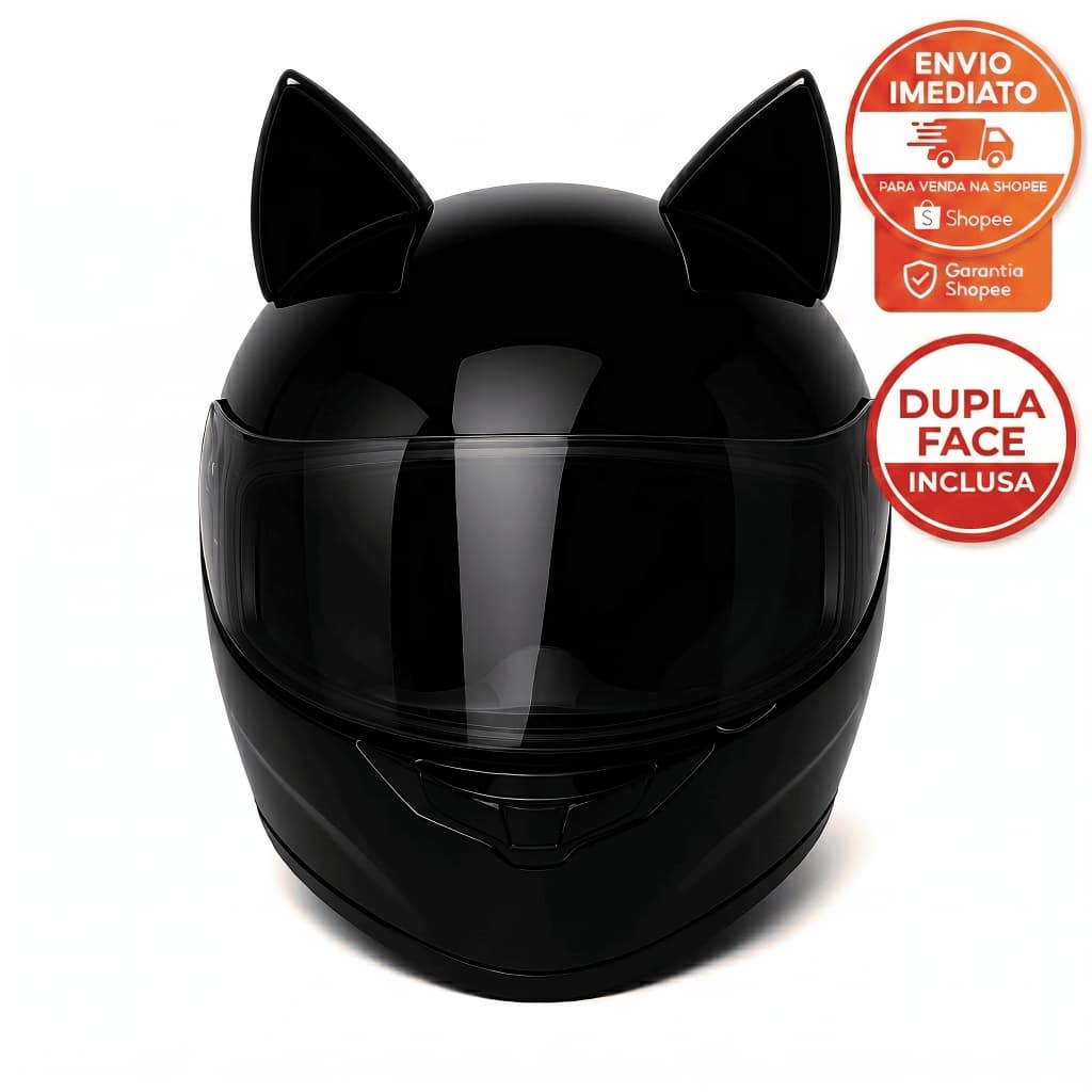 Orelha De Gato Acessório Moto Bike Fixar Capacete Dupla Face