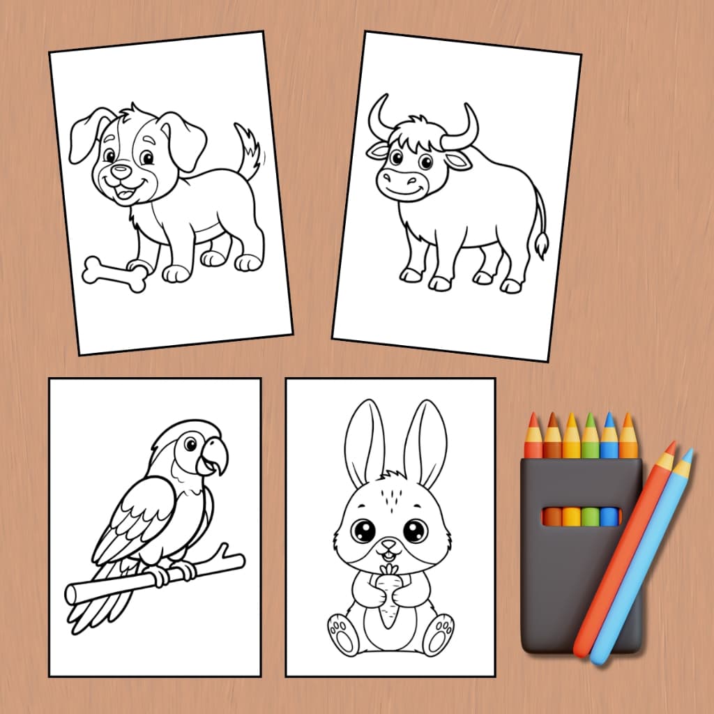 Desenhos para COLORIR Infantil 50/100/200/300 Animais fofos