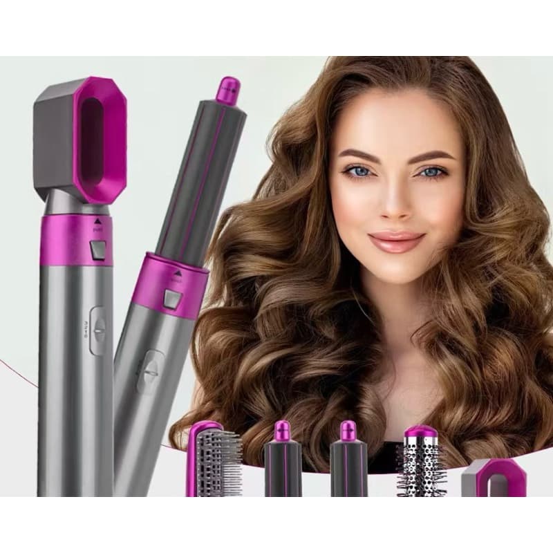 Escova Secadora 5 em 1 Profissional Bivolt Modelador Cachos Alisador Volumizador Secador Cabelo Anti Frizz